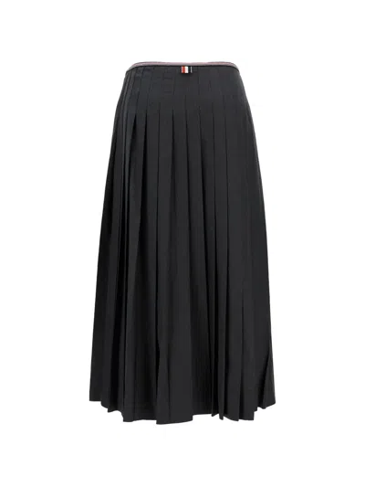 Thom Browne Calf Length Narrow Pleated Skirt