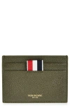 Thom Browne Calfskin Classic Card Case In Dark Green