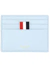 Thom Browne Textured Leather Card Holder In Blue