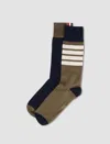 Thom Browne Fun-mix 4-bar Mid Calf Socks In Dk Green