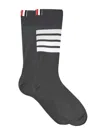 Thom Browne 4-bar Stripes Mid-calf Socks In Black