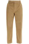 Thom Browne Camel Cotton Chino Pants With Tricolor Ribbon