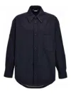 Thom Browne Button-up Overshirt Checkered Pattern In Blue
