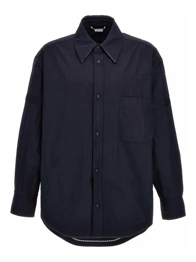 Thom Browne Snap Front Overshirt In Blue