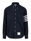 Thom Browne Flannel 4-bar Shirt In Blue