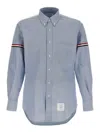 Thom Browne Man Shirt Light Blue Size 2 Cotton In Blue