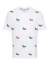 Thom Browne Dog-embroidery T-shirt In White