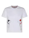 Thom Browne Cotton Crew Neck T-shirt With Graphic Print In White