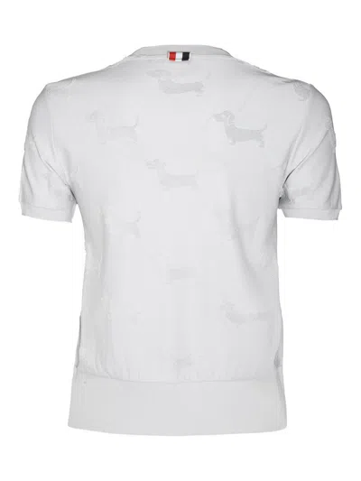 Thom Browne Hector Jacquard-terry T-shirt In White