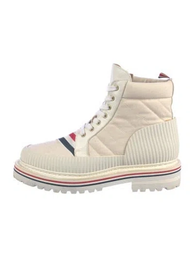 Pre-owned Thom Browne Canvas Colorblock Pattern Sneakers In Neutral