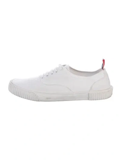 Pre-owned Thom Browne Canvas Grosgrain Trim Sneakers In White