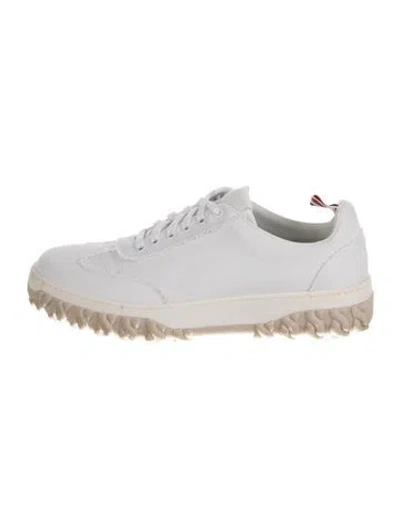 Pre-owned Thom Browne Canvas Sneakers In White