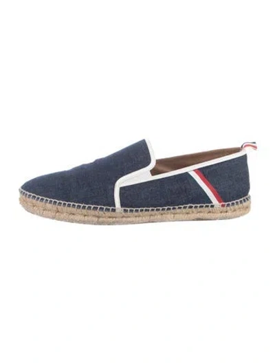 Pre-owned Thom Browne Canvas Striped Espadrille Sneakers In Blue