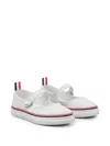 Thom Browne 캔버스 테니스 메리 제인 슈즈 In White