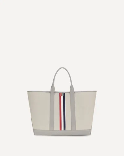 Thom Browne Canvas Tote Bag In Gray