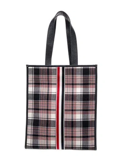 Pre-owned Thom Browne Canvas Tote In Blue/red