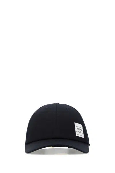 Thom Browne Cappello Cotton Baseball Cap In Blue