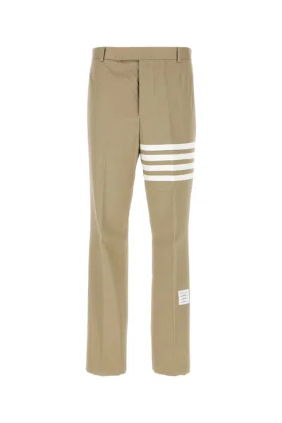 Thom Browne Cappuccino Cotton Pant In Camel
