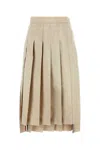Thom Browne Cappuccino Jersey Skirt In Khaki