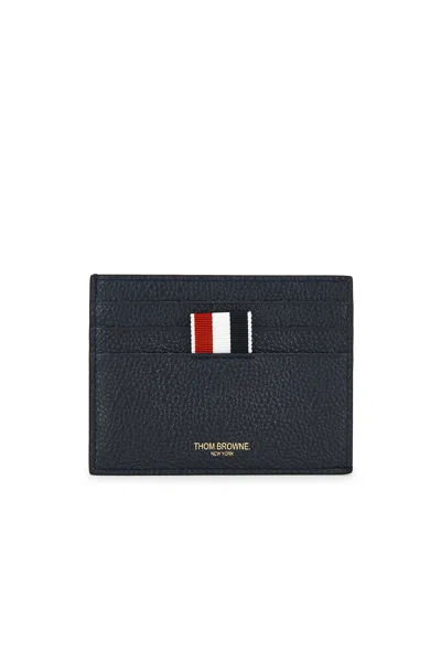 Thom Browne Leather Card Holder In Black