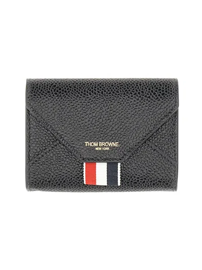 Thom Browne Card Holder With Logo In Black