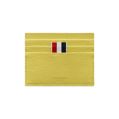 Pre-owned Thom Browne Card Holder With Note Compartment In Pebble Grain Leather 'pastel Yellow' | Men's Size O