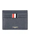 Thom Browne Gray Crab Appliqué Card Holder In Navy
