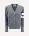 Thom Browne Grey 4-bar Stripe Knit Cardigan