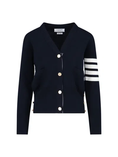 THOM BROWNE CARDIGAN "4-BAR" - BLUE