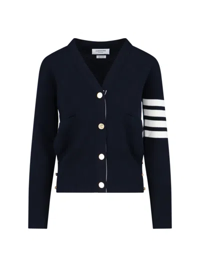 Thom Browne Cardigan "4 Bar" In Blue