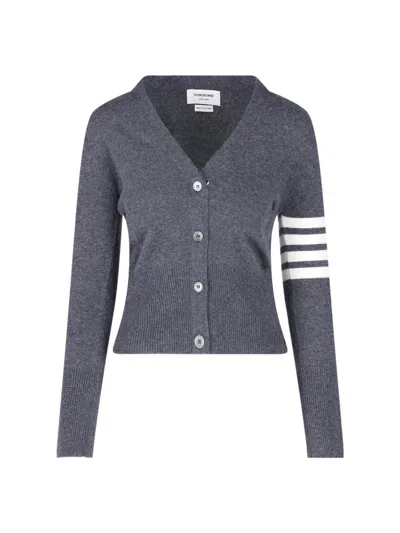 Thom Browne Cardigan "4-bar" In Blue