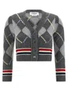 Thom Browne Cardigan Argyle In Gray