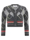 Thom Browne Cardigan Argyle Sweaters And Cardigans Gray In Gray