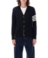 Thom Browne Sustainable Merino Classic Cardigan Sweater In Blue
