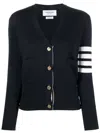 Thom Browne Navy Merino Wool 4-bar Milano Stitch Cardigan