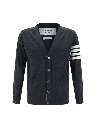 Thom Browne Cardigan In Dark Grey