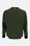 Thom Browne 4 Bar Stripe Shetland Wool Cardigan In Green