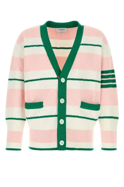 Thom Browne Embroidered Cotton Cardigan In Multi