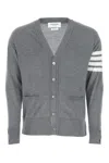 Thom Browne 4bar Wool Cardigan In Gray