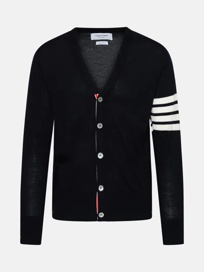 Thom Browne Cardigan In Navy Virgin Wool