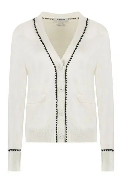 Thom Browne Cardigan In Silk And Cotton