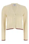 Thom Browne White Ladder Full Needle Rib Stitch Cardigan In White