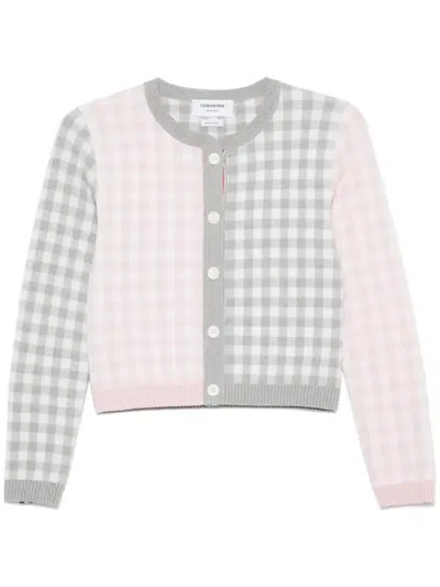 THOM BROWNE GINGHAM-CHECK WOOL CARDIGAN - WOMEN'S - VIRGIN WOOL