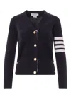 Thom Browne Wool Milano Classic Cardigan 38 In Navy