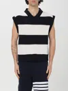 Thom Browne Men's Striped Cotton Oversized Sweater Vest In Blue