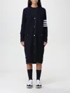 Thom Browne Long Rwb Ribbed Cardigan In Blau