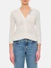 Thom Browne Jersey Cardigan 4 Bar In White