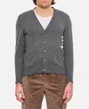 Thom Browne 4-bar Cotton Cardigan For Men In Grey