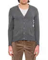 Thom Browne 4-bar Cotton Cardigan For Men In Grey