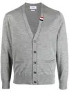 Thom Browne Wool Cardigan In Grey
